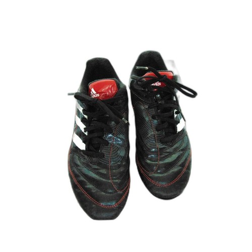 Womens Adidas Black Leather Athletic Cleats Size 7 with red and white detail  - Picture 1 of 7