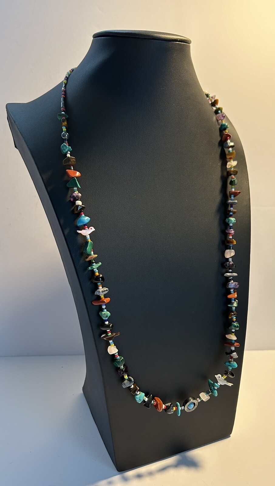 Native Artisan Crafted Multi Gemstone Bird Fetish… - image 1