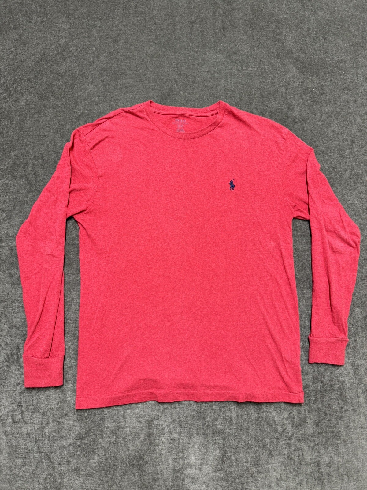 Polo Ralph Lauren Uomo Manica Lunga S ROSSA Gilet Solida con Pony