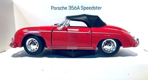 1:24 WELLY 1955 PORSCHE 356 A Speedster rosso PORSCHE MUSEO Edizione NUOVO pressofuso - Foto 2 di 4