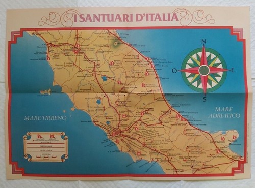 Set 4 Poster Cartine Geografiche Italia e Isole "I Luoghi della Fede" 1979LF - Bild 8 von 10