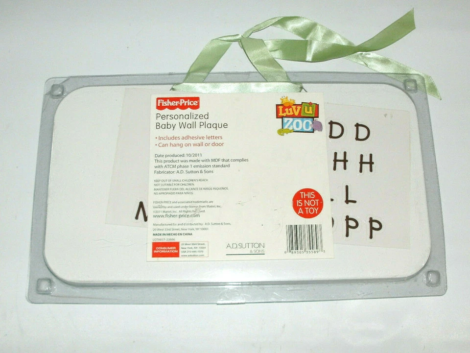 2011 Fisher-Price Luv U зоопарк персонализированный ребенок настенная табличка новый запечатанный - Изображение 2 из 4