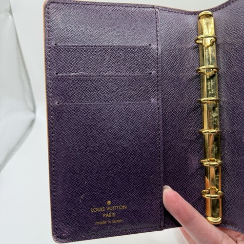 Louis Vuitton Epi Agenda PM Copertina Calendario Quaderno Pelle Giallo Viola Vintage - Foto 7 di 12