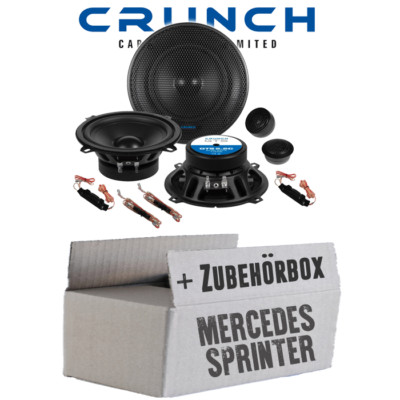 Crunch Lautsprecher für Mercedes Sprinter W906 Front 13cm 2Wege System Einbauset