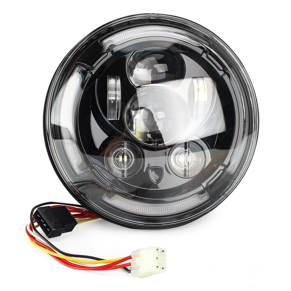 Conjunto de faros delanteros LED 100W para Ducati Scrambler 2015-2022 negro Foto 3 de 4