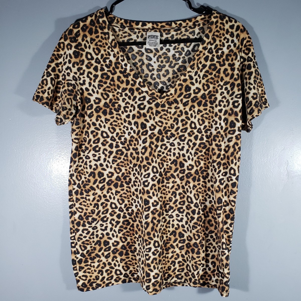 PINK Victoria's Secret Leopard Cheetah Print Short Sleeve T-Shirt