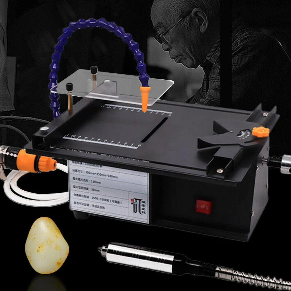 Sierra de mesa gema joyería banco de roca pulido máquina pulidora torno pulidora 110V Foto 3 de 4