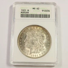 1921 P ANACS Soap Box MS62 - Morgan Dollar $1 US Coin #53530A