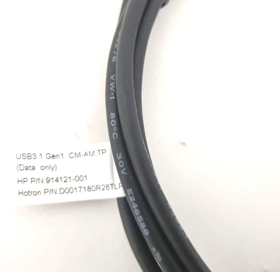 HP 914121-001 USB 3 to Type C Data Transfer Cable 1.8m PC Tablet Laptop Phone - Image 3 of 3