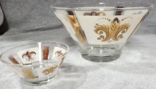 Anchor Hocking Fleur De Lis Chip and Dip Clear Glass Set USA Made - NO BRACKET