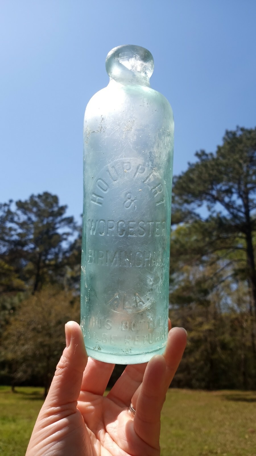 Houppert And Worcester Birmingham Ala Hutchinson Soda Bottle