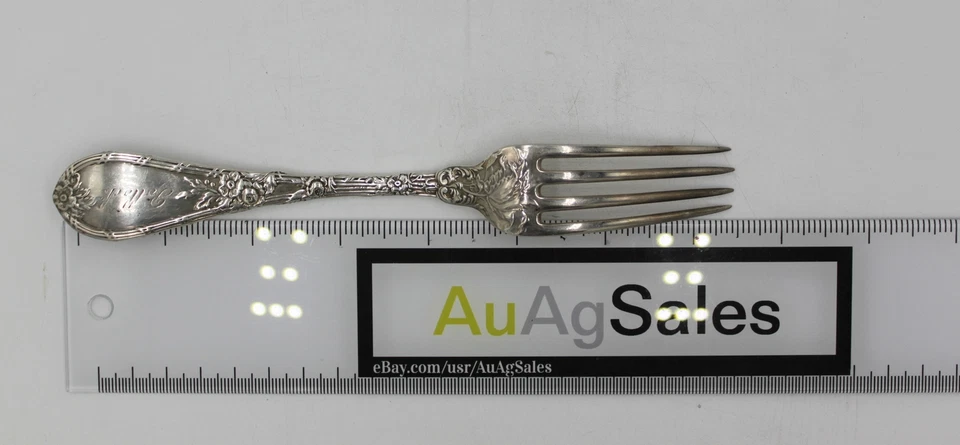 Horquilla vintage Durgin Dauphin 1897 plata esterlina (925) 7 5/8" con MONO Foto 4 de 4