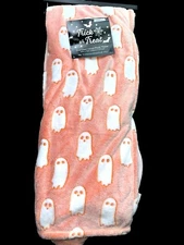 Halloween Boho Ghost Throw Blanket Plush Cutecore