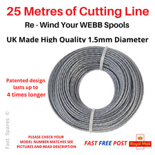 WEBB Strimmer Spool Line for WEV20LT Trimmer 25m x 1.5mm FAST POST 0.36 per metre
