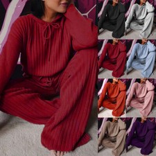 2Pcs Set Joggers Womens Casual Tracksuits Loungewear Hooded Tops  Pants Pyjamas