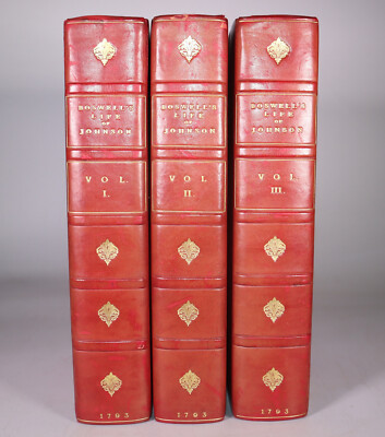 1793 The Life of Samuel Johnson by James Boswell 3 Vols Second Edition