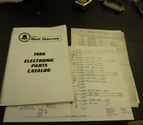 Bell Games Electronic parts Catalog 1986 with schematics Pinball Machine Manual - Afbeelding 1 van 1