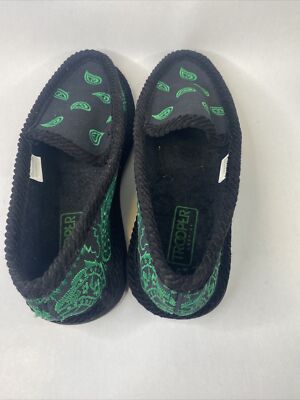 Trooper Bandanna House Shoes Men Sz 5 Woman Sz 7 Unsex Black And Green Paisley Trooper Bandanna House Shoes Men Sz 5 Woman Sz 7 Unsex Black  main image 2
