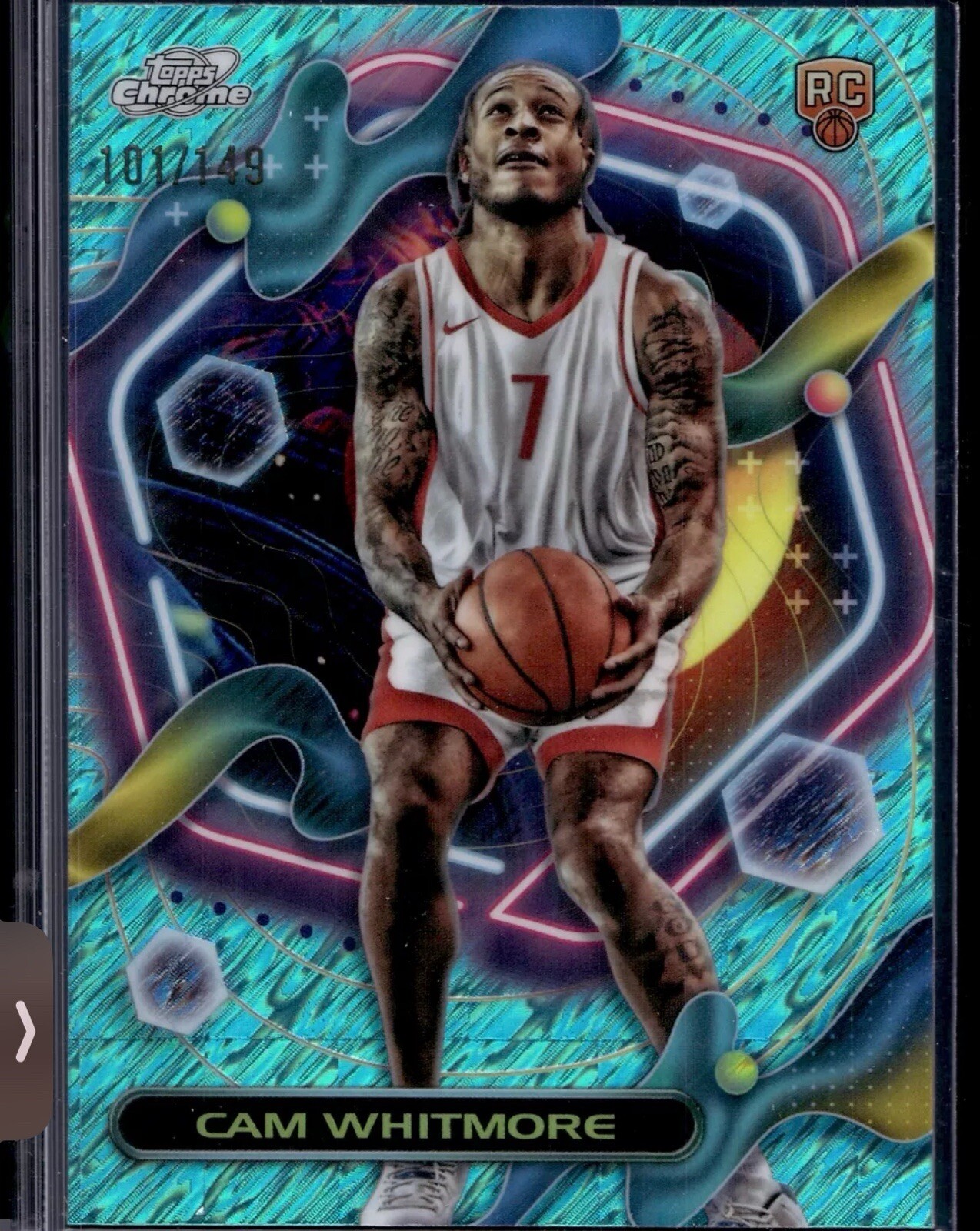 2023-24 Topps Cosmic Chrome Cam Whitmore Rookie Aqua Equinox /149 Houston Rocket