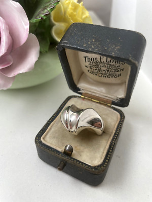 WUNDERSCHÖNER VINTAGE MODERNIST 925 MASSIV STERLINGSILBER ABSTRAKT RING GRÖSSE P 7,5
