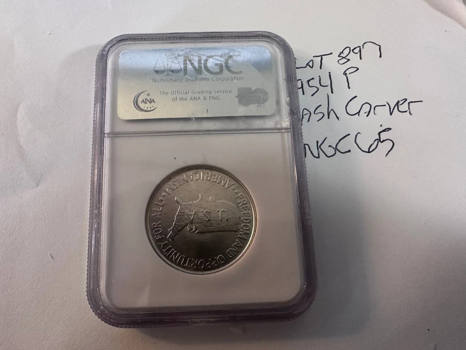 1954 P Washington-Carver Silver Half . NGC MS65! Only 12,006 Minted ! Lot #897 - Image 4 of 4