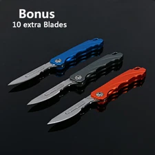 Aluminum Alloy Folding Utility Knife Scalpel Blade Outdoor Pocket Keychain Knife