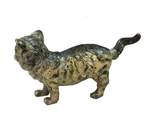 Franz Bergman, A Cat, Jugenstil Vienna Bronze Miniature Desk Sculpture, ca. 1900 - Picture 5 of 6