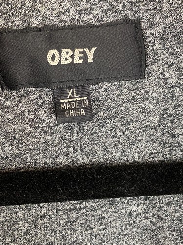 OBEY Hooded Coat Men's S Black/ Gray Long Sleeve Winter Jacket Insulated Parka - Picture 5 of 12