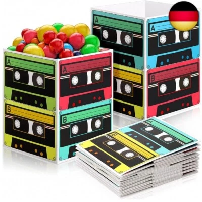 CLABBY 8 Stücke 80er 90er Kassetten Eimer Herzstück, 80er Party Zubehör und 90er Th