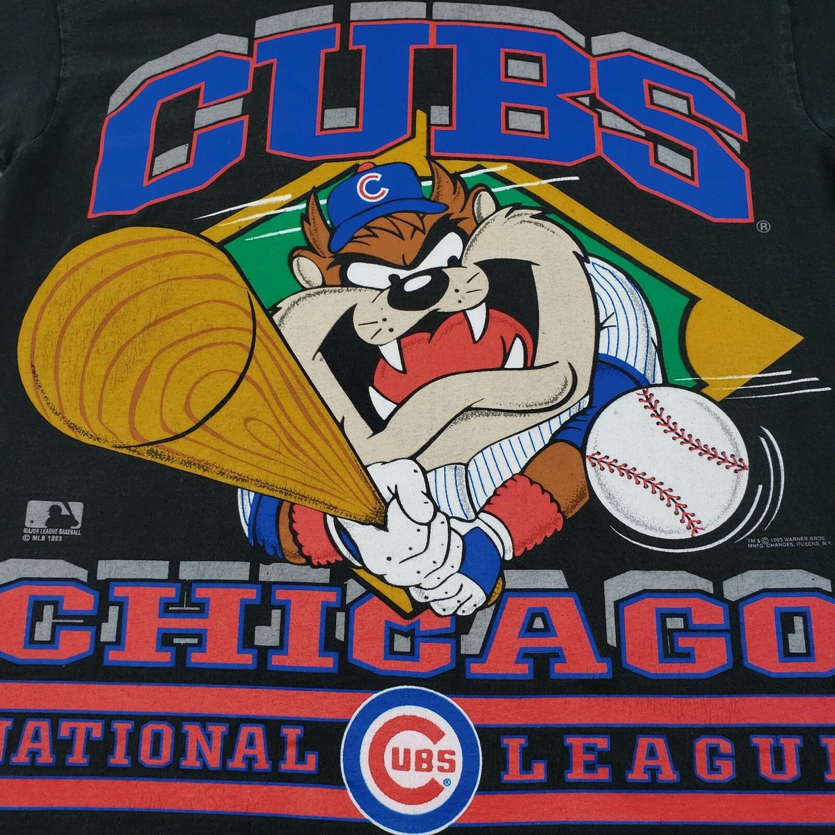 Vintage 1993 Chicago Cubs Taz Looney Tunes T-Shirt Medium Single