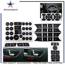 Button Repair Set Stickers Steering AC Window Decals For 2007-2014 Mercedes Benz