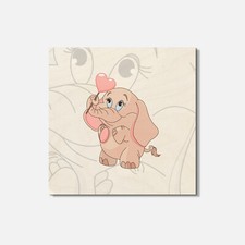 Funny Enamored Elephant Animal 4'' X 4'' Square Wooden Coaster
