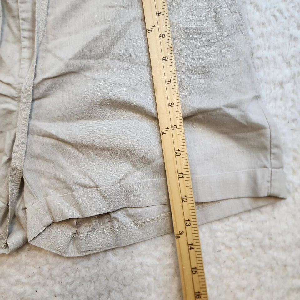 Pantalones Cortos Daisy Fuentes Longitud Media M Beige Caqui Transpirable Lino Algodón Costero Foto 2 de 4