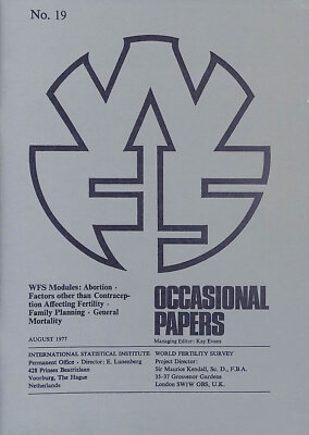 Occasional Paper 19: WFS Modules: Abortion, Factors Other Than Contraception A..
