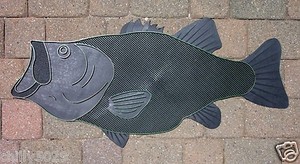 Largemouth Bass Doormat Fresh Sweet Water Lunker Fish Door Mat, BLACK Bassmaster