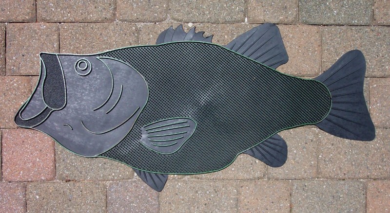 Largemouth Bass Doormat Fresh Sweet Water Lunker Fish Door Mat, BLACK Bassmaster