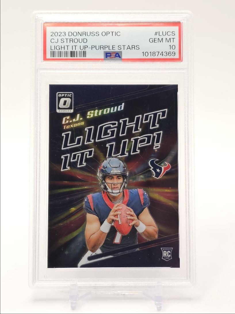 CJ Stroud Panini Donruss Optic Light It Up #LUCS Purple Stars