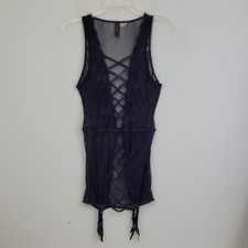 Dreamgirl Purple Sheer Lace Garter Lingerie S