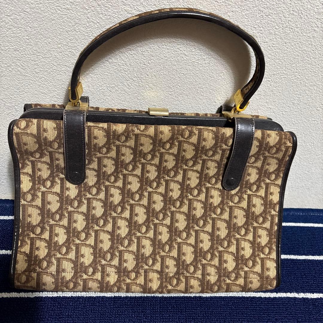 Dior Vintage Trotter Monogram Handbag Brown Retro Used