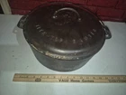 HTF Griswold #10 Cast Iron Dutch Oven + Lid #A255 Large Logo Slant + Trivet