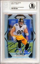 2017 Panini Prizm Silver #216 T.J. Watt RC Pittsburgh Steelers BGS Autograph 10