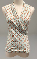 EUC J. McLaughlin Women's Mint Blue Catalina Cloth Faux Wrap Tunic Tank Top XS