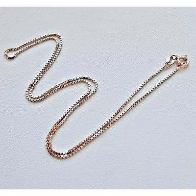 CNT 925 STERLING SILVER MADE IN ITALY ROSE VERMEIL NECKLACE SIZE APPROX. 18 AT