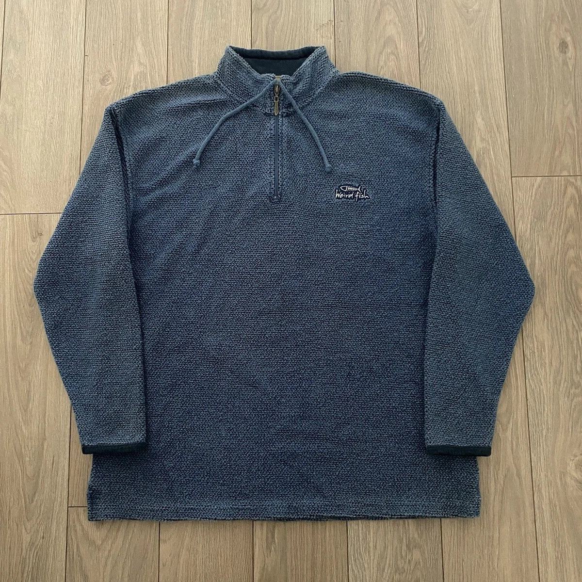 Sweat Polaire Bleu Homme Weird Fish - Taille S - Capuche Et Poches