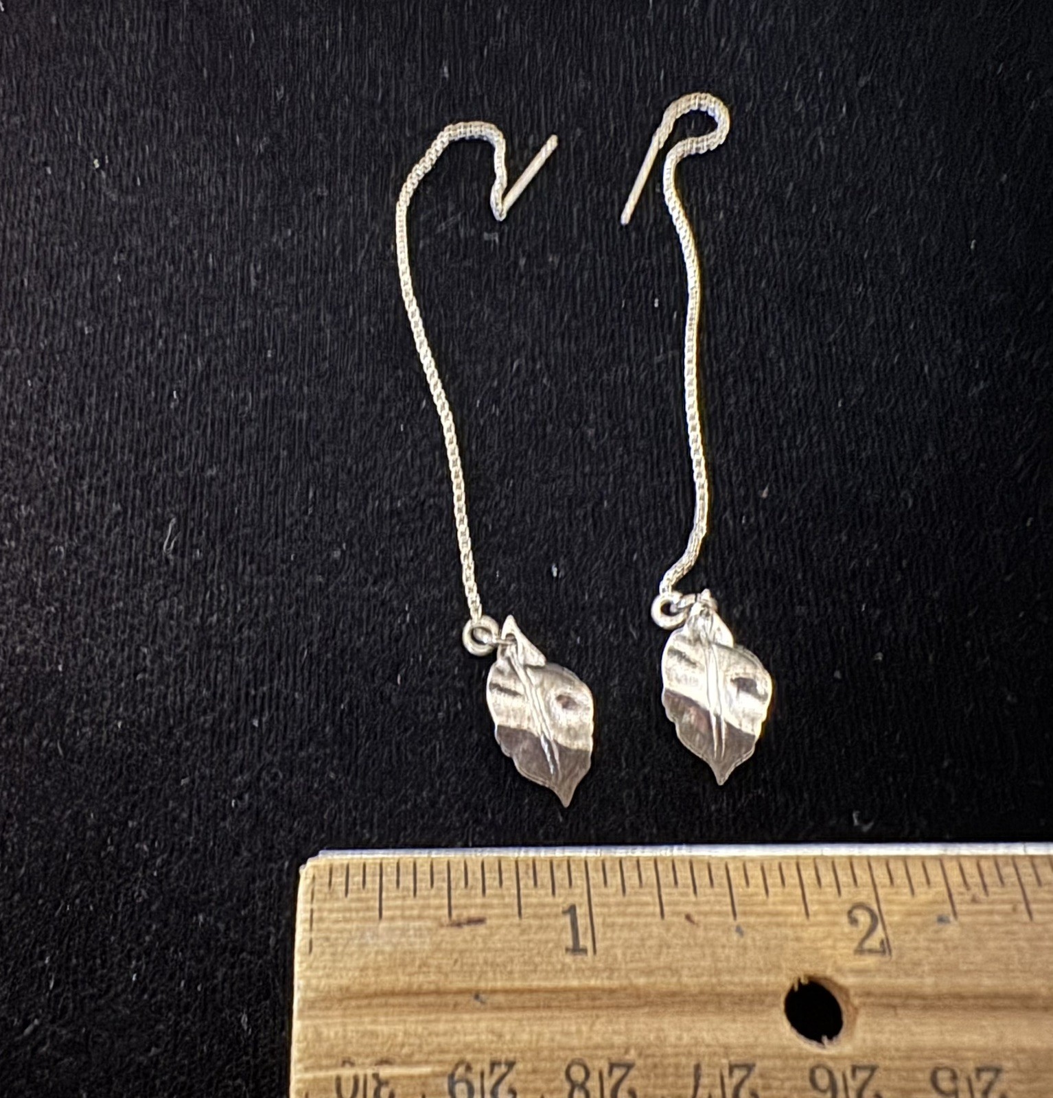 925 Sterling Silver Delicate  Leaf Threader Chain… - image 1