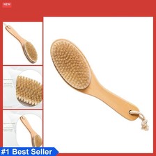 Natural Boar Bristle Body Brush Wooden Handle Dry Brushing Exfoliating for