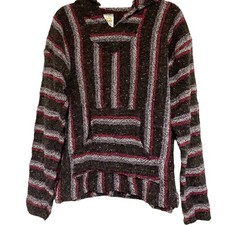 Sunspecs Hoodie Unisex XL Pink Aztec Acrylic Boho Drug Rug Baja Mexico Poncho