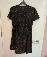 Maternity Spotty Dress Size 14 New Look Skater Dress Black And Orange