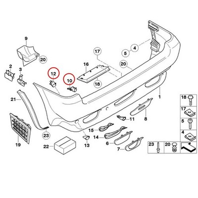 Stoßstangensensor Halterung hinten Parkhalterung OEM Direct Fit Factory-Style E
