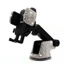 Bling Car Phone Mount Holder,Shiny Crystal Rhinestone Phone Stand for white